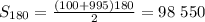 S_{180}=\frac {(100+995)180}{2}=98~550