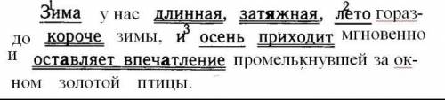 4. Зима у нас длинная, зат..жная лето гораздо короче зимы и осень проходит Мгновенно ост..вляет Впеч