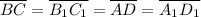 \overline{BC}=\overline{B_1C_1}=\overline{AD}=\overline{A_1D_1}