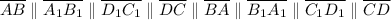 \overline{AB}\parallel \overline{A_1B_1}\parallel \overline{D_1C_1}\parallel \overline{DC}\parallel \overline{BA}\parallel \overline{B_1A_1}\parallel \overline{C_1D_1}\parallel \overline{CD}