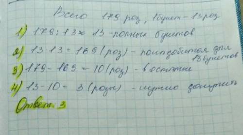 В цветочный магазин закупили некоторое количество роз. Сколько роз нужно закупить к 179 роз(-ам, -е)