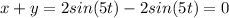 \displaystyle x+y=2sin(5t)-2sin(5t)=0