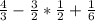 \frac{4}{3}-\frac{3}{2}*\frac{1}{2} +\frac{1}{6}