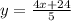 y=\frac{4x+24}{5}