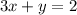 3x +y=2