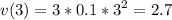 \displaystyle v(3)=3*0.1*3^2=2.7