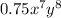 0.75 {x}^{7}{y}^{8}