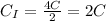 C_{I} = \frac{4C}{2} = 2C