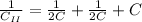 \frac{1}{C_{II}} = \frac{1}{2C}}+\frac{1}{2C}}+C