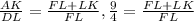 \frac{AK}{DL} =\frac{FL+LK}{FL} , \frac{9}{4} =\frac{FL+LK}{FL}