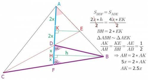 Дано BF=CF=BD. Доказать что АЕ=ДЕ​