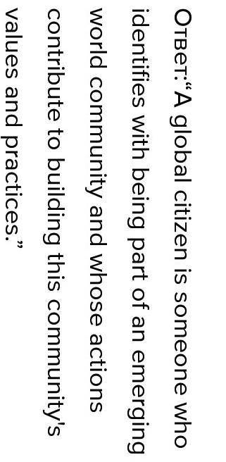 Answer to the questions: What does it mean to be a global citizen? What should/should not we do to m