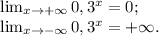 \lim_{x \to +\infty} 0,3^x= 0;\\ \lim_{x \to -\infty} 0,3^x =+\infty.