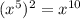 (x^5)^2=x^{10}