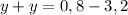 y+y=0,8-3,2