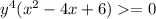 y^{4} (x^{2}-4x+6)=0