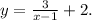 y=\frac{3}{x-1} +2.