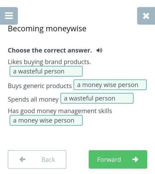 Choose the correct answer. Likes buying brand products. Buys generic productsSpends all moneyHas goo