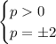 \begin{cases} p0\\ p=\pm2 \end{cases}