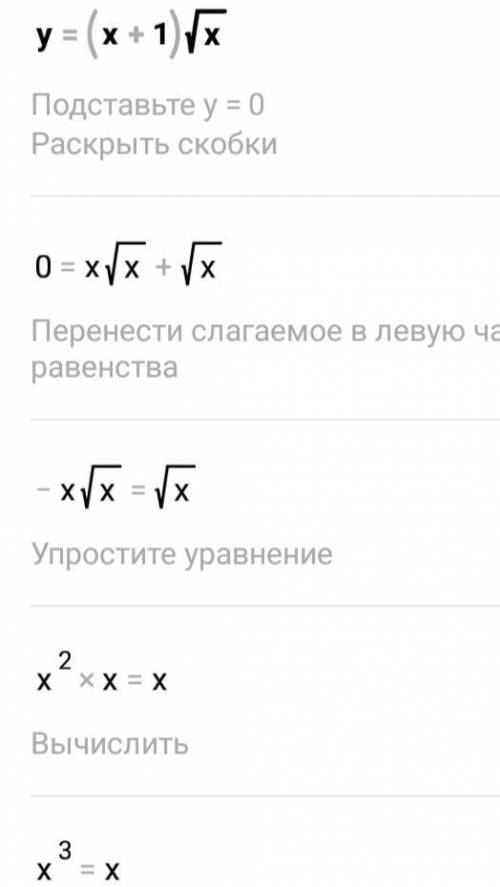 Найти нули функции y=(x+1)√x