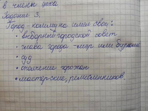 Задание 3. С рисунков расскажите о жизни города-комму- ны. Трудно рисовать? Напишите на месте рисунк