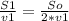 \frac{S1}{v1} = \frac{So}{2*v1}