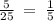 \frac{5}{25} \: = \: \frac{1}{5}