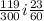 \frac{119}{300} i \frac{23}{60}\\