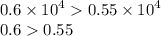 0.6 \times {10}^{4} 0.55 \times {10}^{4} \\ 0.6 0.55