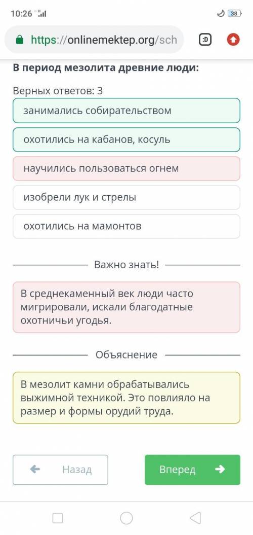 С В период мезолита древниеЛЮДИ:Верных ответов: 3занимались собирательствомнаучились пользоваться ог