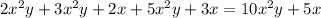 2x^{2} y+3x^{2} y+2x+5x^{2} y+3x=10x^{2} y+5x