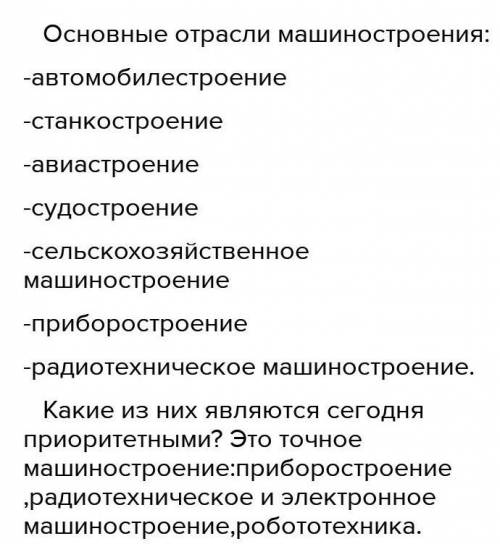 3. В будущем какие отрасли машиностроения в республике будутприоритетными?​