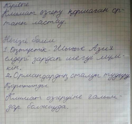 Тыңдалған мәтіннің мазмұны негізінде мәтінбөліктеріне жоспар құрыңыз.​