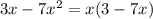 3x-7x^{2} = x(3-7x)