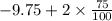 - 9.75 + 2 \times \frac{75}{100}