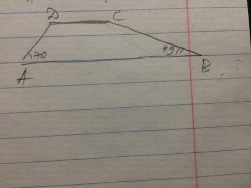 Найдите углы C и D трапеции ABCD с основаниями AB и CD, если угол А=70°, угол В