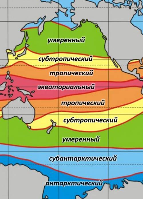 Опишите ГП Тихого океана по плану: 1. Площадь океана и его место среди других океанов. 2.Расположени