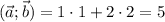 (\vec{a}; \vec{b})=1\cdot 1 + 2\cdot 2=5