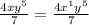 \frac{4xy^5}{7}= \frac{4x^1y^5}{7}