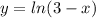 y = ln(3 - x)