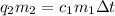 q_2m_2=c_1m_1\Delta t