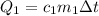 Q_1=c_1m_1\Delta t