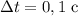 \Delta t = 0,1 \ \text{c}