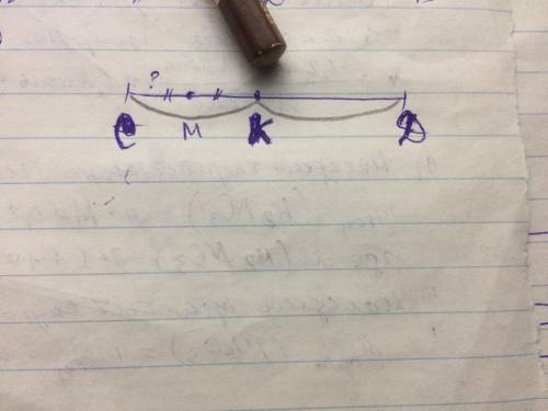 точка K - середина отрезка CD, точка M - середина отрезка CK. найдите : CM,MK,KD если CD=56 см​