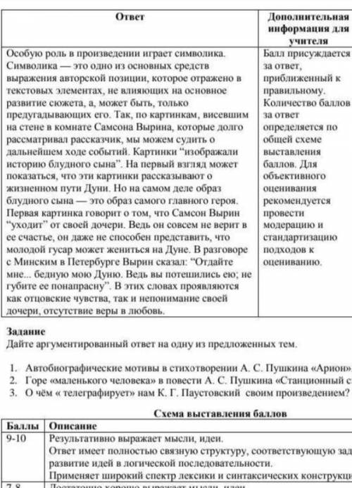 Проанализируйте отрывок из произведения А.С.Пушкина «Станционный смотритель». Определите, какую роль