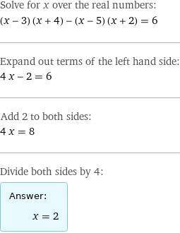 Теңдеуді шешіндер(x+4)(x-3)-(x-5)(x+2)=6​
