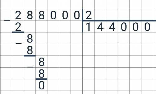 Как решить правильно столбиком 288000÷2 288000÷20​