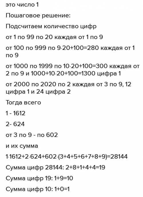 Вычислили сумму цифр числа 2020!, равного произведению всех натуральных чисел от 1 до 2020. У получе