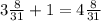 3\frac{8}{31} + 1 = 4\frac{8}{31}