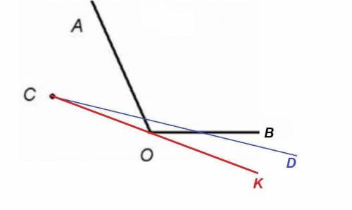 Дан угол АОВ и точка С, не лежащая в его внутренней области. а) Постройте луч CD, который пересекал